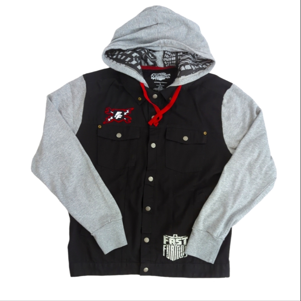 Fast and Furious Supercharged, Universal Studios, jacket hoodie, sz L